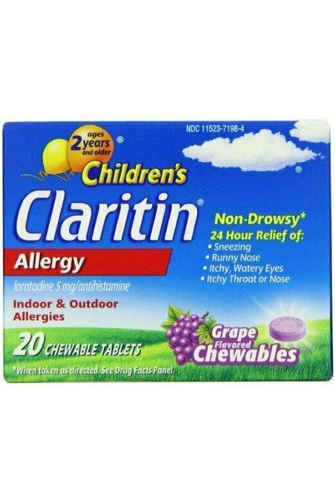 Claritin Children's 5mg Grape, 20-Count Chewable Tablets