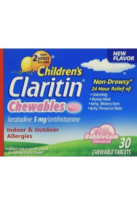 Claritin children's chewable tablets, bubble gum, 30 Count