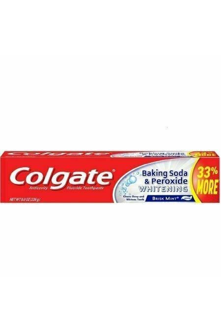 Colgate Baking Soda & Peroxide Whitening Toothpaste, Brisk Mint 8 oz