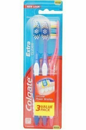 Colgate Extra Clean Toothbrushes, Full Head, Medium, 3 each
