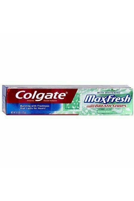 Colgate Max Fresh With Mini Breath Strips Whitening Toothpaste, Clean Mint 6 oz