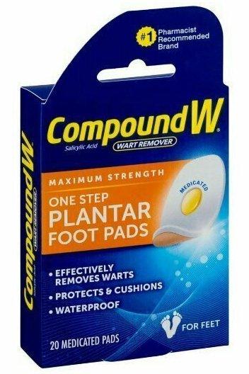 COMPOUND W ONE STEP PAD FOR FEET 20CT