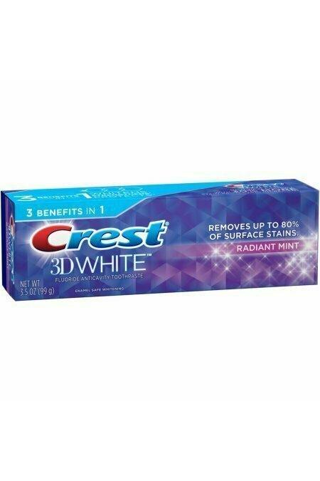 Crest 3D White Fluoride Anticavity Toothpaste, Radiant Mint 3.50 oz
