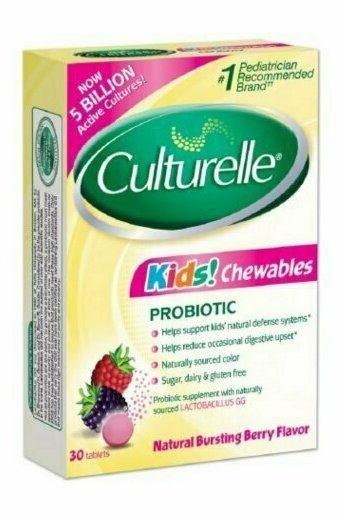 Culturelle Kids Chewables Probiotic Tablets, Bursting Berry Flavor 30 each