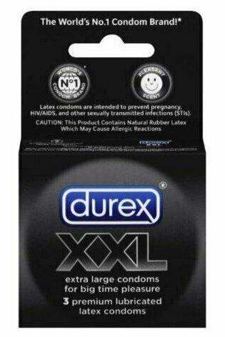 Durex XXL Condoms Lubricated Latex 3 Each
