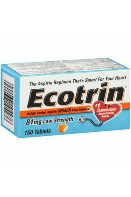 Ecotrin 81 mg Safety Coated Enteric Aspirin, Low Strength Tablets 150 each