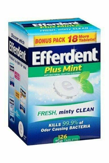 Efferdent Plus Mint Anti-Bacterial Denture Cleanser Tablets 126 each