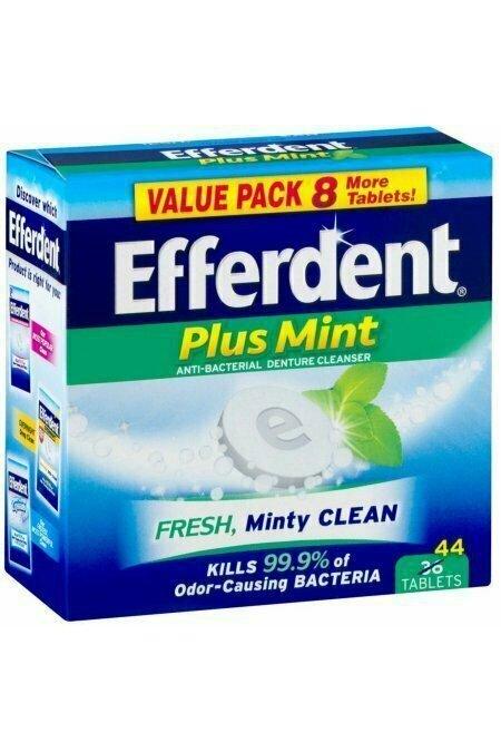 Efferdent Plus Mint Anti-Bacterial Denture Cleanser Tablets 44 each