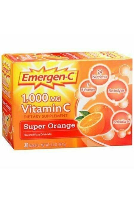 Emergen-C Vitamin C Drink Mix Packets Super Orange 30 Each