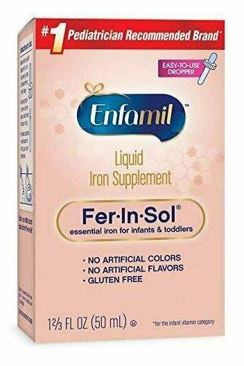 Enfamil Fer-In-Sol Iron Supplement Drops for Infants, 50 mL dropper bottle