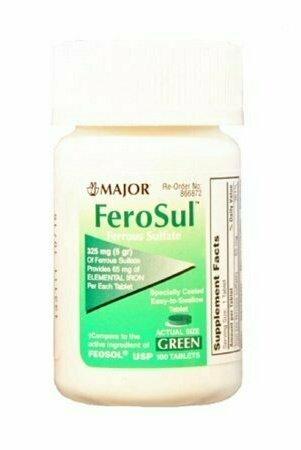 Ferrous Sulfate Green Tablets 325 mg 100 tablets