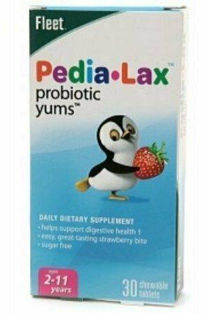 Fleet Pedia-Lax Probiotic Chewable Tablets Strawberry 30 Tablets