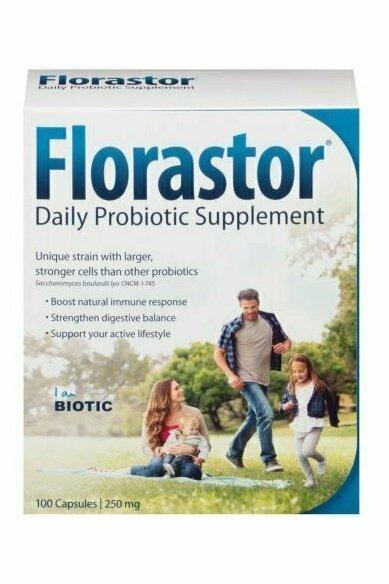 Florastor Daily Probiotic Supplement, 250mg, 100 Capsules