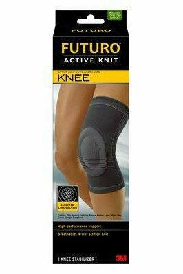 Futuro Active Knit Knee Stabilizer, Moderate Stabilizing Support, Large, Gray