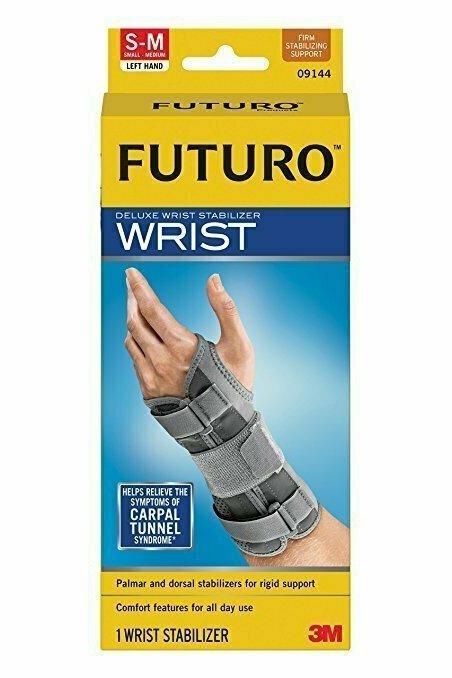 Futuro Deluxe Wrist Stabilizer, Left Hand, Small/Medium, Gray