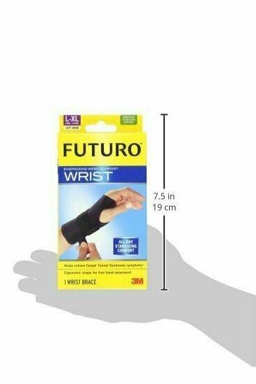 Futuro Energizing Wrist Support, Left Hand, Large/X-Large, Black, Moderate
