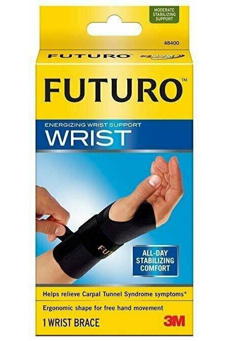 Futuro Energizing Wrist Support, Right Hand, Small/Medium, Black