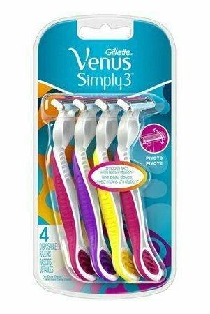 Gillette Venus Simply 3 Disposable Womens Razor, 4 Each