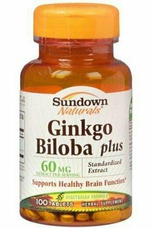 Ginkgo Biloba Plus 60 Mg Tablets By Sundown - 100 Each