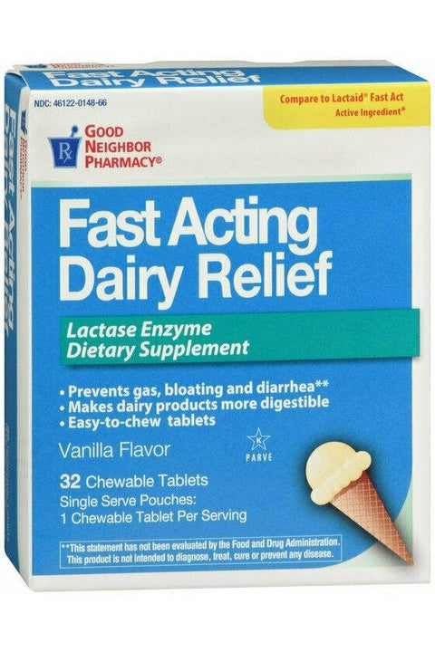 GNP DAIRY RELIEF FAST/ACTING CHEWABLE TABS 32 CT