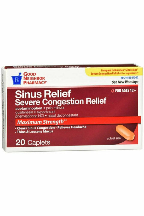 GNP MUCUS RELIEF SEVERE CONGESTION 325MG 20CT