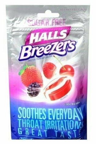Halls Breezers Drops Sugar Free Cool Berry 20 Each