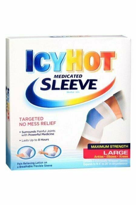 ICY HOT Medicated Sleeve Large Ankles, Elbows and Knees 3 Each