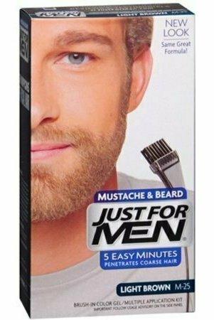 JUST FOR MEN Brush-In Color Gel, Mustache & Beard M-25 Light Brown 1 Each