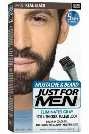 JUST FOR MEN Color Gel Mustache & Beard, M-55 Real Black 1 each