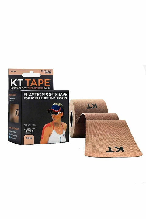 KT Tape, 20 Pre cut 10 inch Strips, Beige