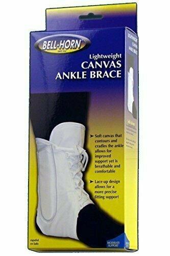 Lightweight Lace-up Ankle Brace in White Size: Medium