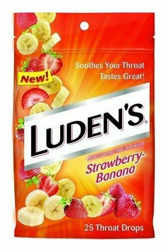 Ludens Throat Drops, Strawberry Banana 25 each