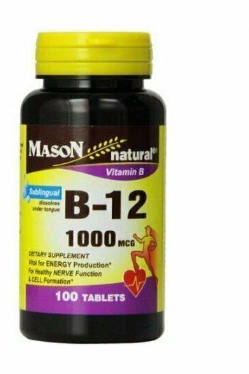 Mason Natural Vitamin B-12 1000mcg, Sublingual Tablets 100 ea