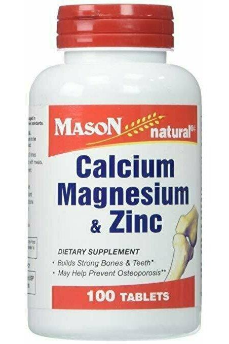 Mason Vitamins Calcium Magnesium & Zinc Tablets, 100 Count
