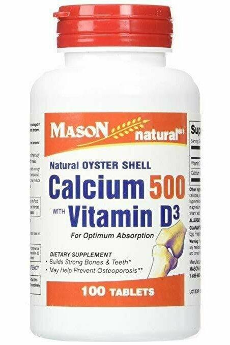 Mason Vitamins Calcium with Vitamin D3 Tablets, 100 Count