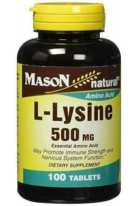 Mason Vitamins L-Lysine Tablets, 500 mg, 100 Count