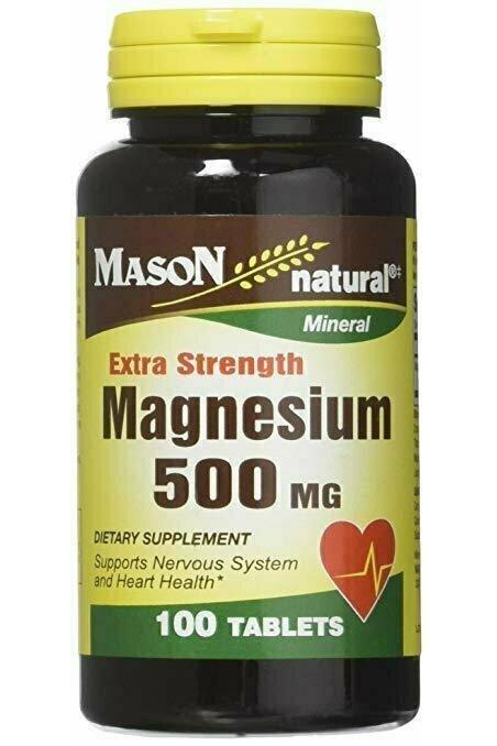 Mason Vitamins Magnesium 500mg Extra Strength Tablets, 100 Count