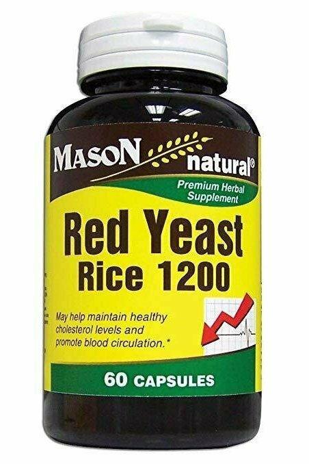 Mason Vitamins Red Yeast Rice 1200, 60 Capsules Bottle
