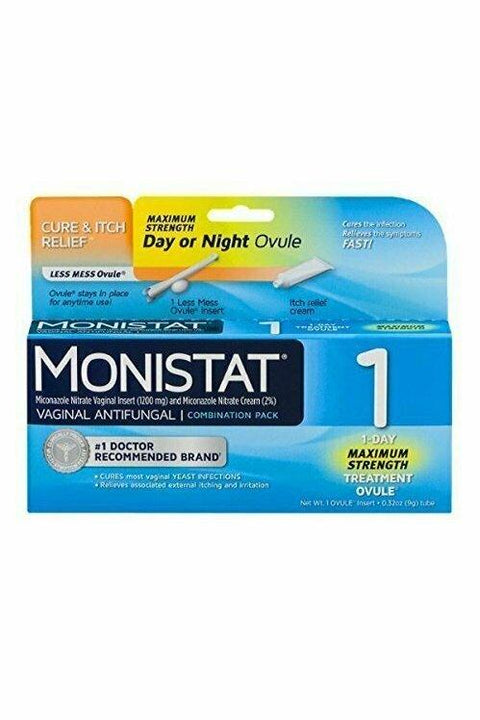 Monistat 1 Vaginal Antifungal Day or Night 1-Day Treatment Combination Pack