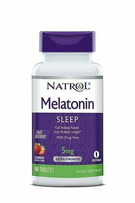 Natrol Melatonin Fast Dissolve Tablets, Strawberry flavor, 5mg, 90 Count