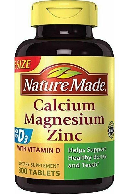 Nature Made Calcium, Magnesium & Zinc w. Vitamin D Tablets Value Size 300 Ct
