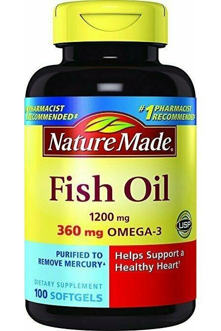 Nature Made Fish Oil 1200 mg w. Omega-3 360 mg Softgels 100 Ct