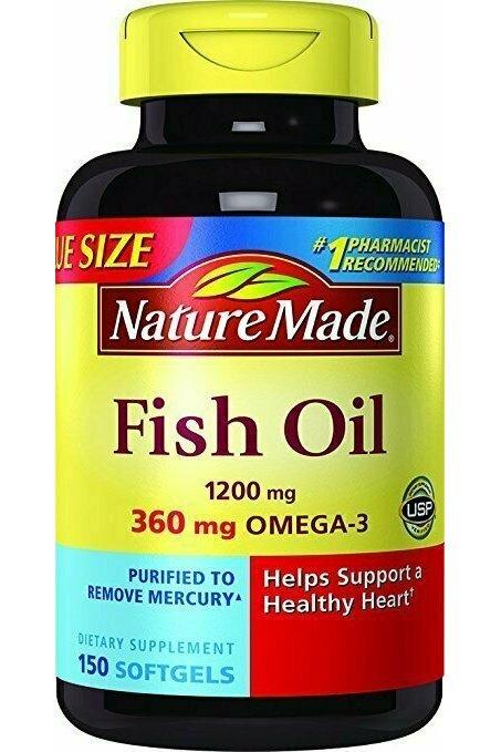 Nature Made Fish Oil 1200 mg w. Omega-3 360 mg Softgels Value Size 150 Ct