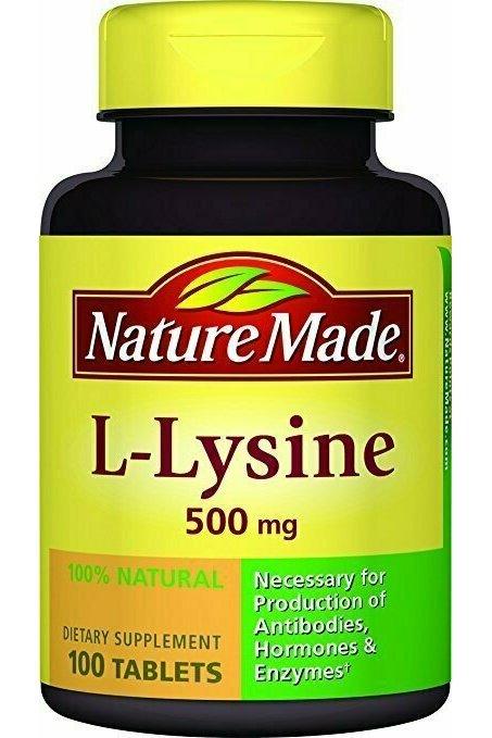 Nature Made L-Lysine 500 mg Tablets Amino Acid 100 Ct
