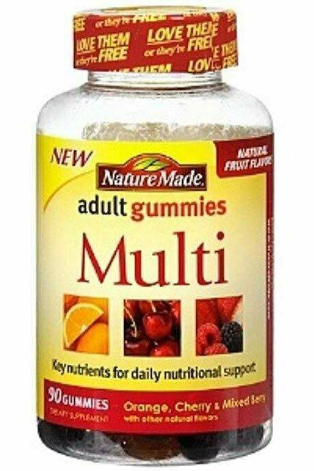 Nature Made Multi Adult Gummies, Orange, Cherry & Mixed Berry 90 each