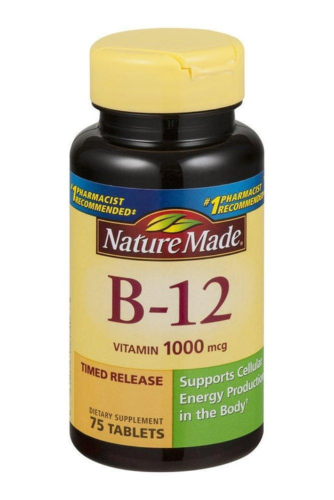 Nature Made Vitamin B-12 Tablets Dietary Supplement, 1000 mcg, 75 count