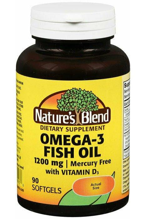 Nature's Blend Omega-3 Fish Oil 1200 mg and Vitamin D3 1000 IU 90 Softgels