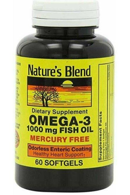 Nature's Blend Omega-3 Fish Oil Odorless 60 Softgels