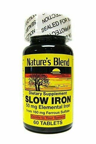 Nature's Blend Slow Iron 50 mg 160 mg Compare to Slow Fe 60 Tablets