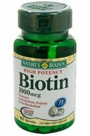 Nature's Bounty Biotin High Potency Veg 1000mcg, 100 CT